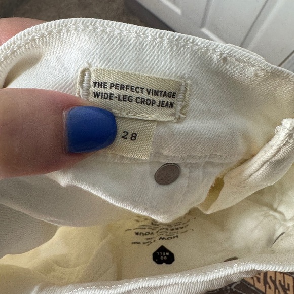 MADEWELL The Perfect Vintage Crop Wide Leg White Denim Jean Size 28 - Picture 8 of 10
